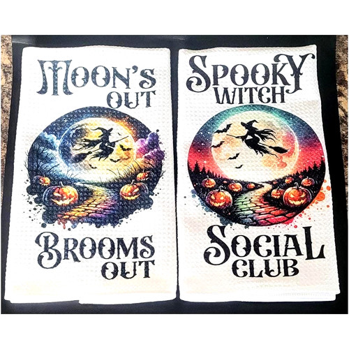 Spooky witch tea towels - tea, 2