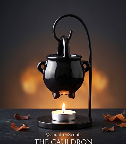 Black metal cauldron tea - black,
