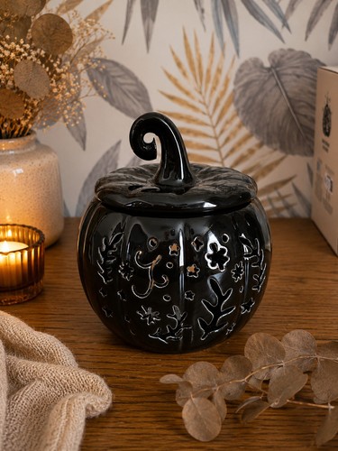 Black pumpkin wax burner - black,