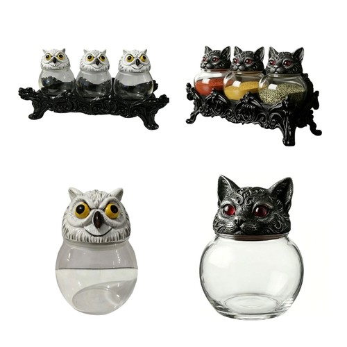 Glass spices canister witch - spices,