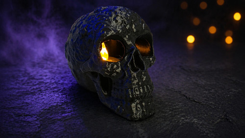 Black skull led tea - skull,