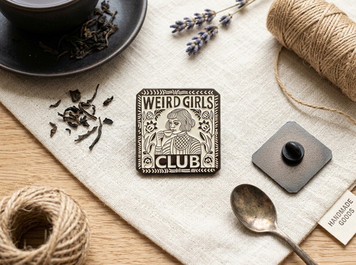 Weird girls club - girls, enamel