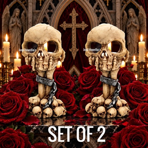Skull tea light candle - skull, holder