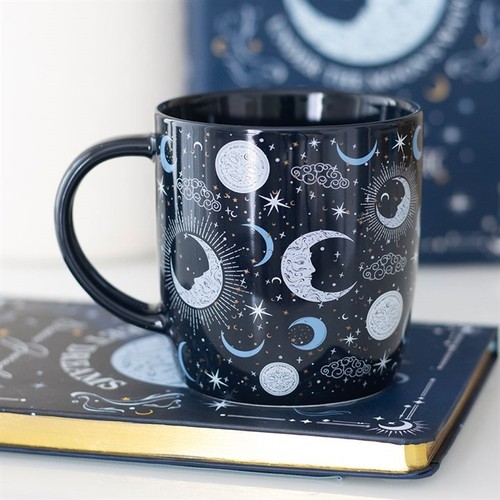 Magical blue moon mug cup - moon, tea