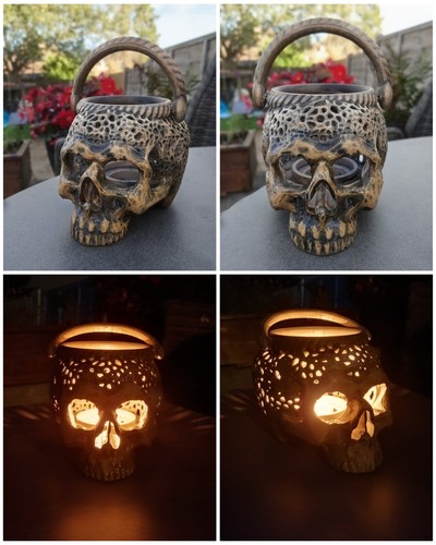 Halloween skull tea - skull, light