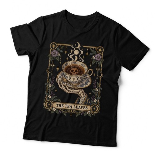 Tea leaves skull vintage - tea, tarot