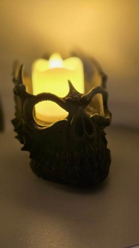 Scary skull tea light candle - scary,