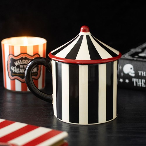 Black striped circus - circus, mug