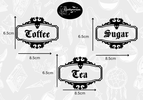 Gothic kitchen labels tea - kitchen, labels,