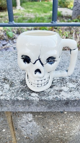 Vintage ceramic skull - skull, mug