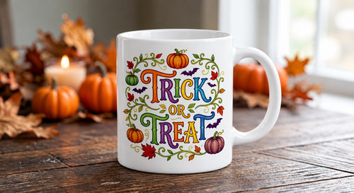 Halloween 11oz white ceramic - white,