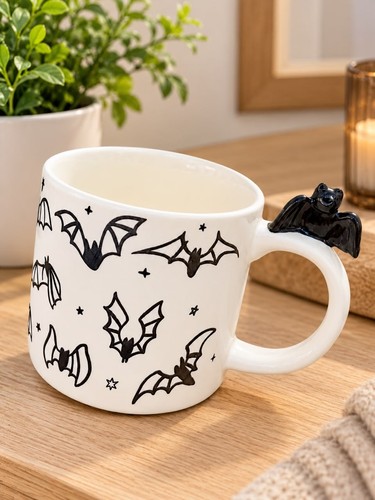 Halloween bat ceramic mug - ceramic, 3d