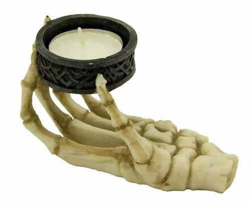 Skeleton hand tea light candle - skeleton,