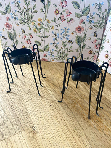 Black matt metal spider tea - black,