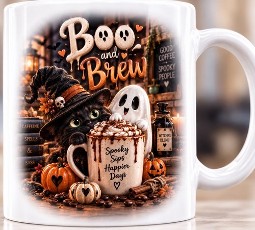 Halloween mug spooky coffee