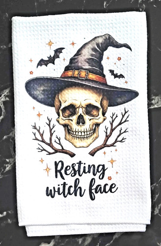 Resting witch face tea - witch, towel