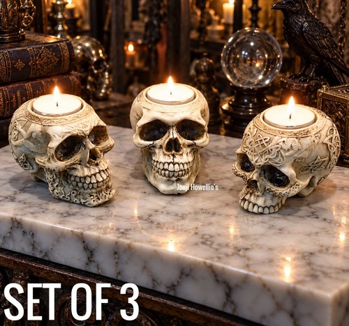 Gothic skull tea light candle - gothic,